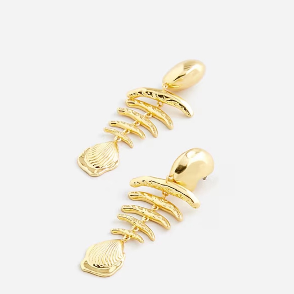 J Crew Fish bone Earrings